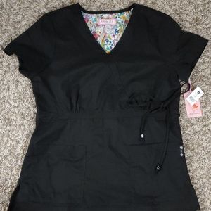 Size M Koi classics mock wrap scrub top